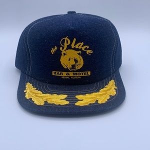 The Place Bar & Motel Kenai Alaska Trucker Denim Ball Cap Adjustable